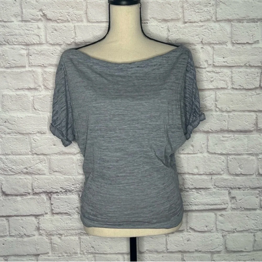 We The Free Heathered Blue Boat Neck Tee